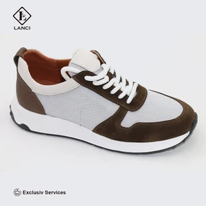 LANCI OEM Sneaker Manufacturers Men's Genuine Leather Sneakers Comfortable Breathable Running Rubber Customize Sports Shoe