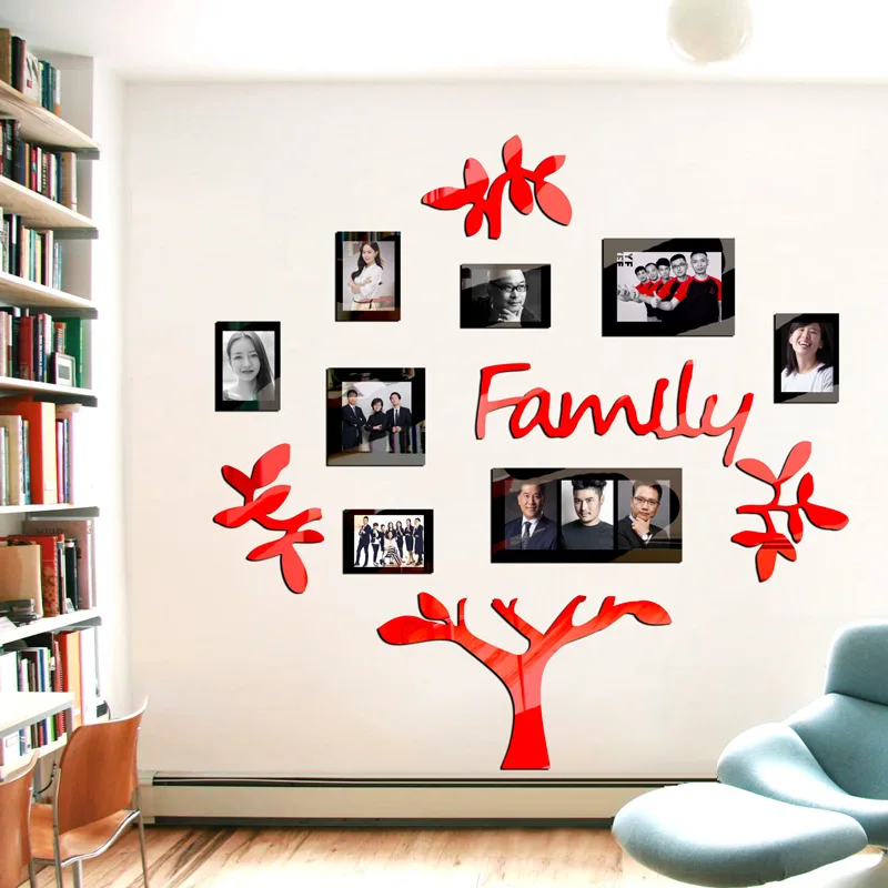 Modern Home Decor Black Photo Frame Tree Wall Stickers Family Tree Wall  Decal Wallpaper For Living Room Dining Room Background - Buy Photo Frame  Tree Wall Stickers,Art House Wall Stickers,Diy Home Decor