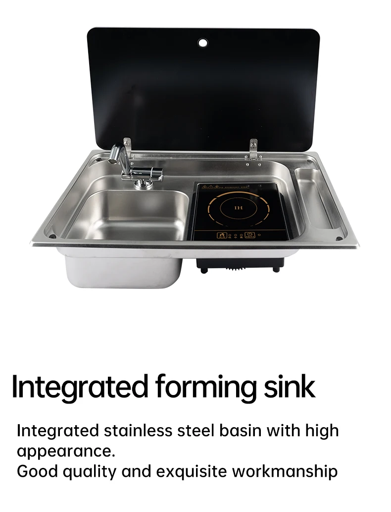 Rv Stainless Steel Stove Sink And Induction Cooker Combination Unit
