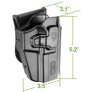 Polymer Paddle OWB Holster With Double Magazine Holder For 1911 Style Pistols