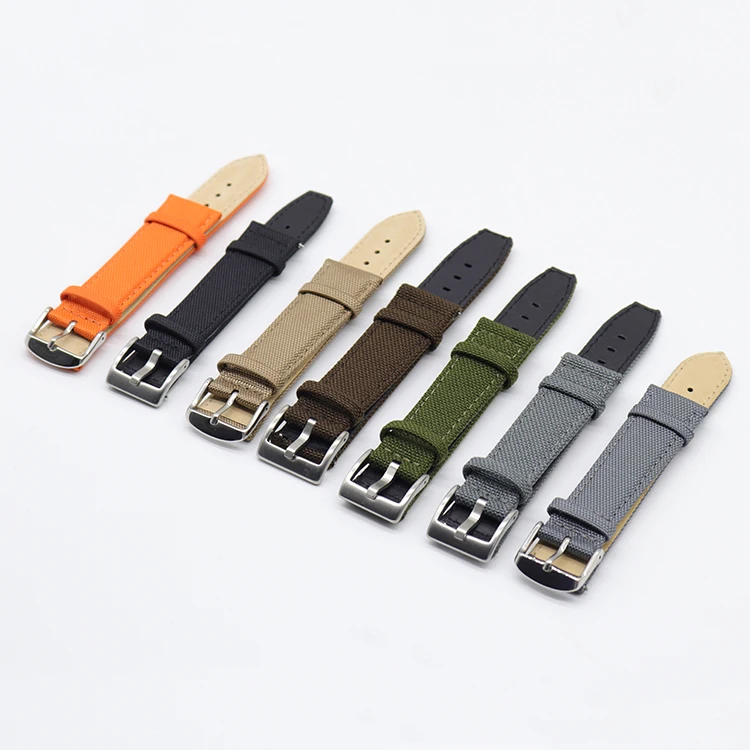 Бесплатный образец холщовый ремешок для часов мужчин 18 мм 20 22 24 с индивидуальным принтом смарт-ремешок