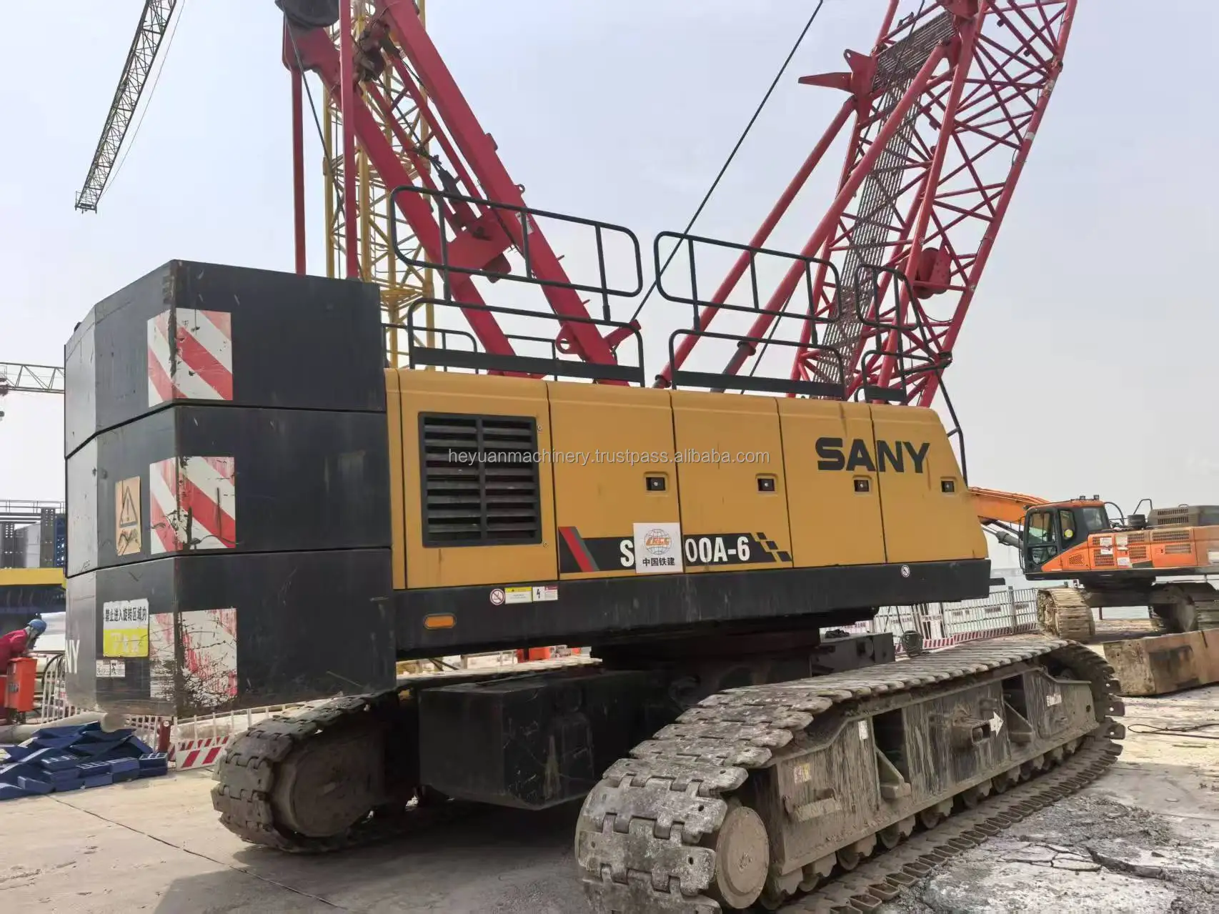 SANY 75TON USED CRAWLER CRANE SCC750A-6 Used lattice boom crane Good crane 75T SANY