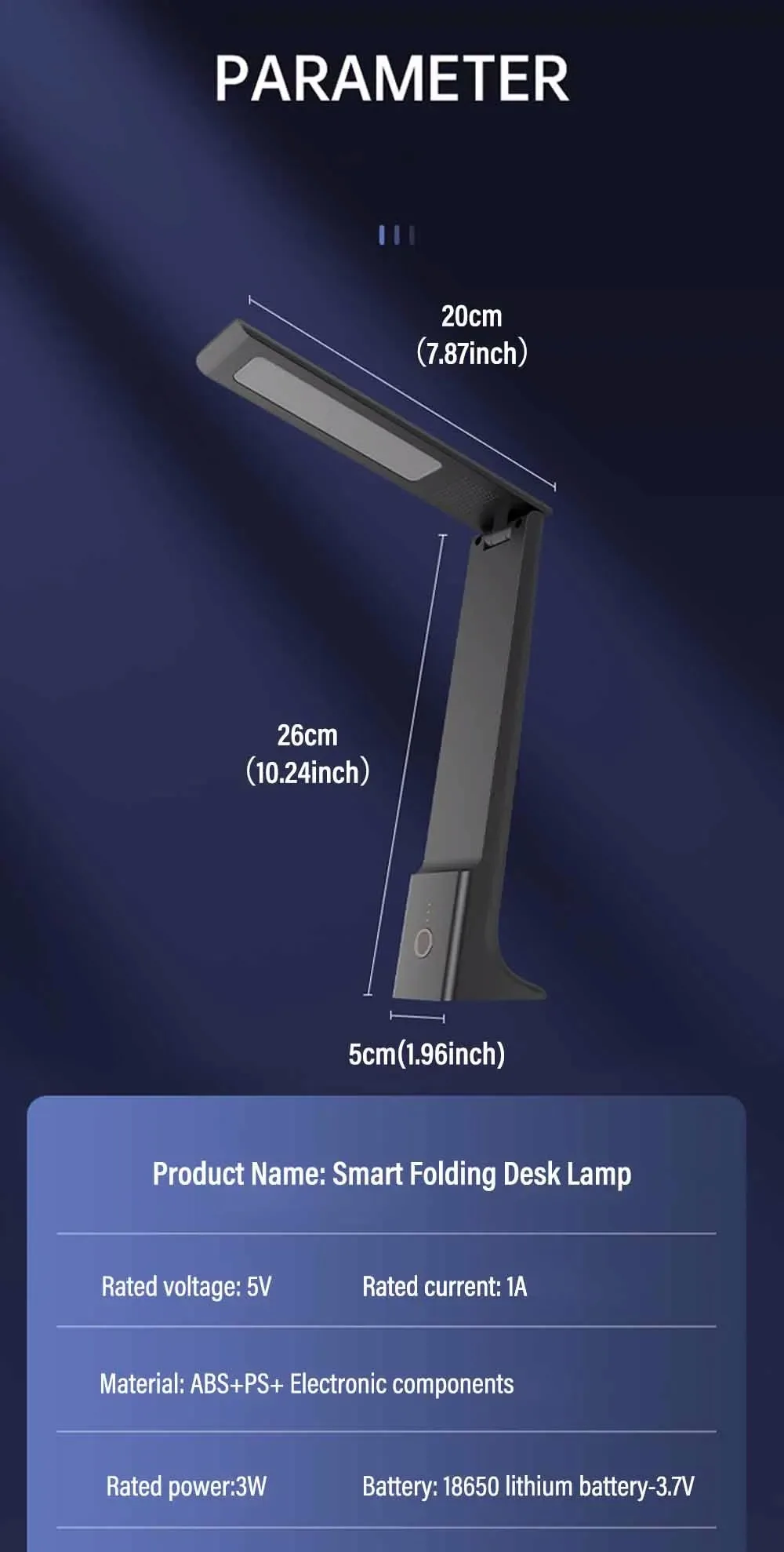 product led folding desk lamp usb charging touch control dimmable desktop eye protection reading study office bedroom bedside lamp-43