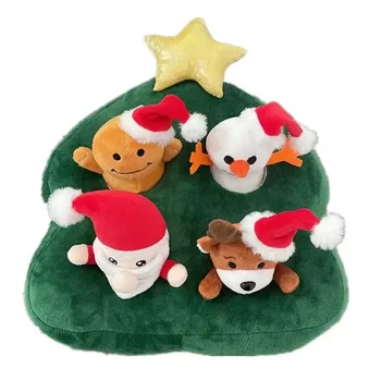 Factory Custom Made Creative New Santa Claus Elk Snowman Educational Doll Plush Stuffed Christmas Decoration Toys