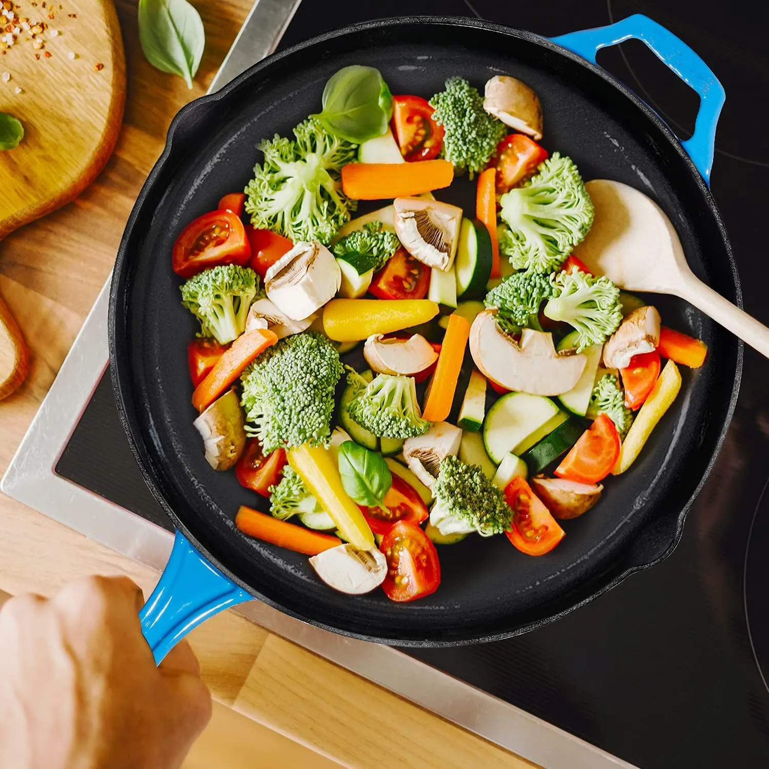 2024 New Design Enamel Cast Iron Kitchen Pots and Pans Set Cookware Set Multifunction Dutch Oven With Cover Cooking Kitchenware