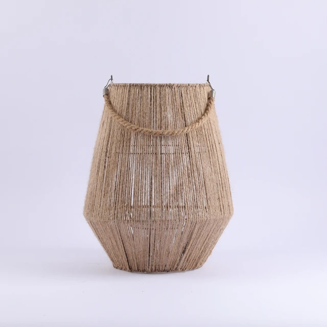 factory whole sale hand woven natural  jute rope lantern