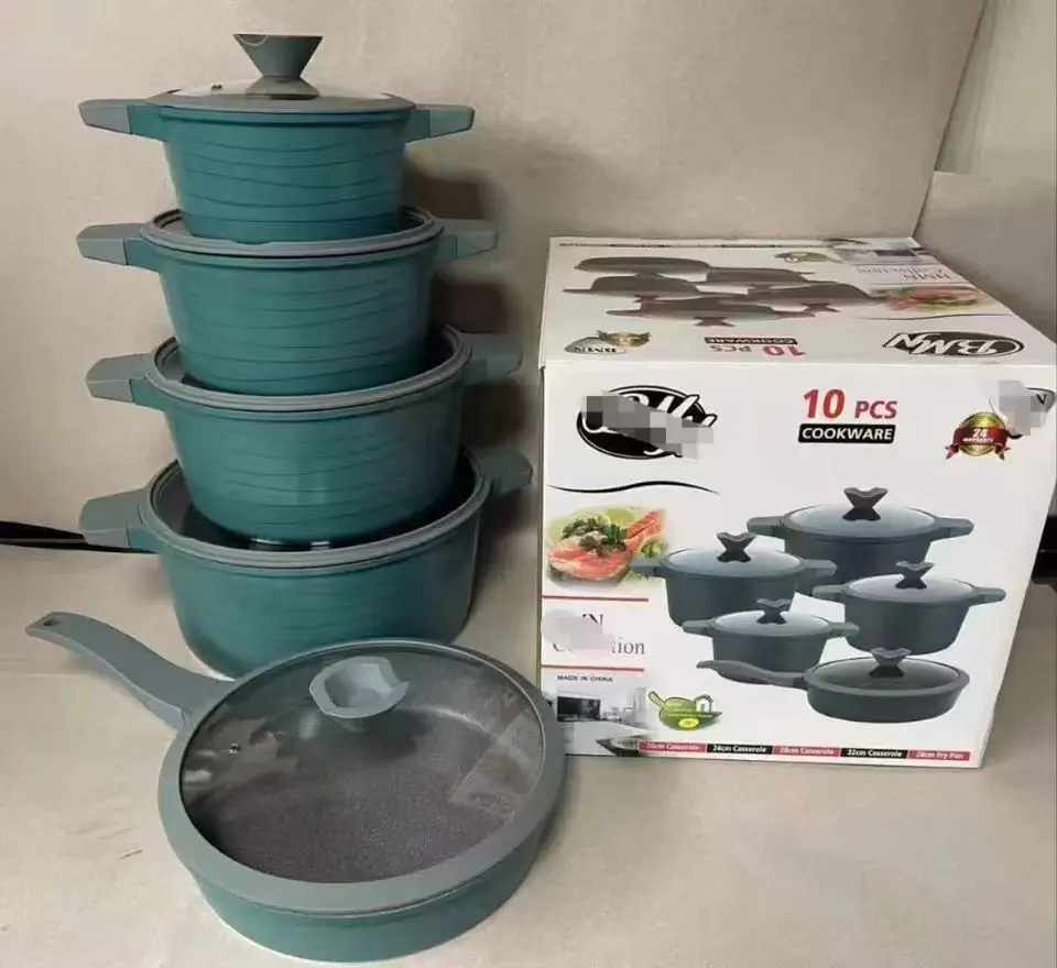 Cookware Set With Bakelite Handle Non Stick Coating Similar Like Forged Aluminum Cookware but Cheaper