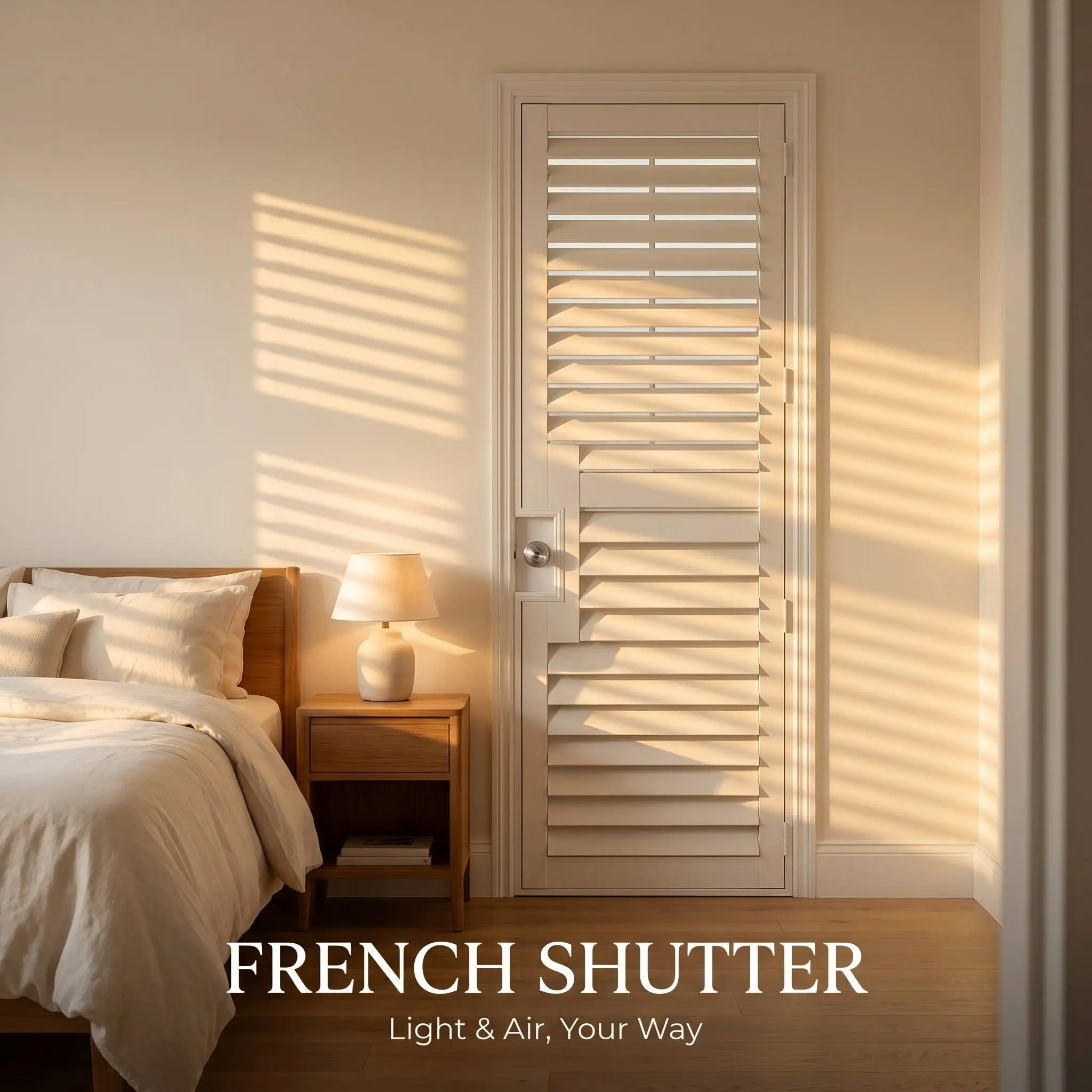 Solid Wood French Door Plantation Shutter Paulownia Painted Stained Brushed Color Custom Width Height OEM Built-In Every Day Use