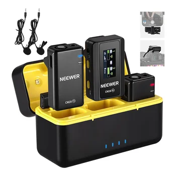 Neewer CM28 Wireless Lavalier Microphone System with Charging Case Lavalier Lapel Mic