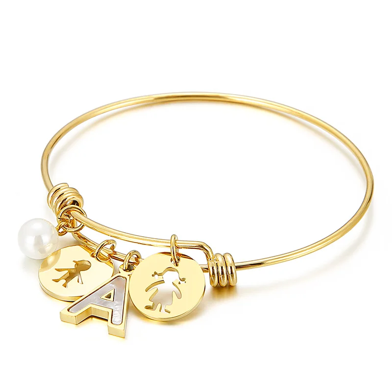 Bracelets for Girl Initial Charm Bracelets Stainless Steel