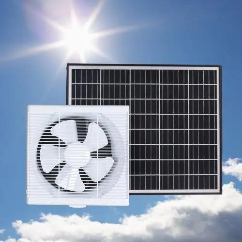 40W House Kitchen Bathroom Solar Wall Mounted House Air Extractor Window  Ventilation Heat Exhaust Fan Ventilator Home Appliances