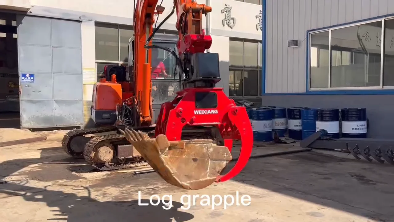 Weixiang 120ton Excavator Wood Rotating Grapple Hydraulic Log Grapple