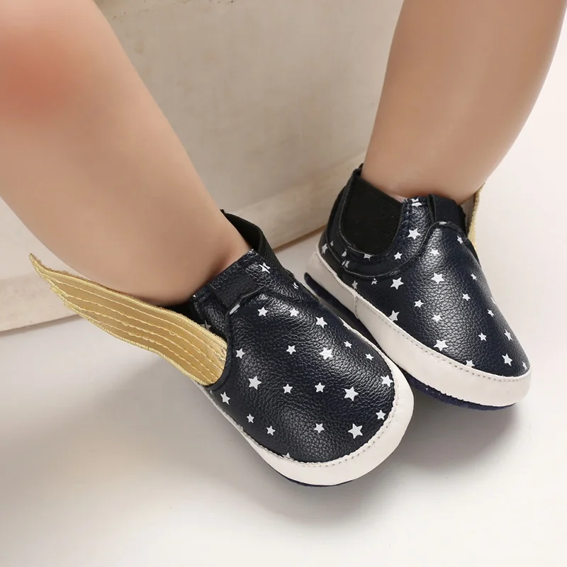 EVERTOP best sale special wing decoration PU leather baby shoes baby boy loafers
