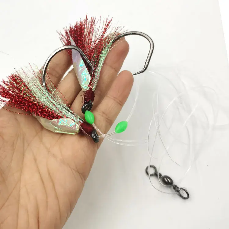 Alpha 2 Hooks  Big Game Flasher Rig Fish Skin Sabiki Snapper Snatcher Cod Fishing Bait Lures