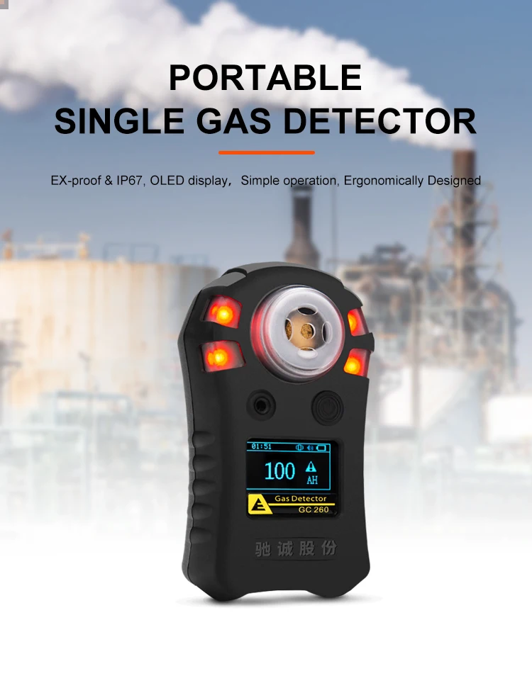 Ip67 Portable Wifi Smart H2s O2 Propane Single Natural Gas Alarm
