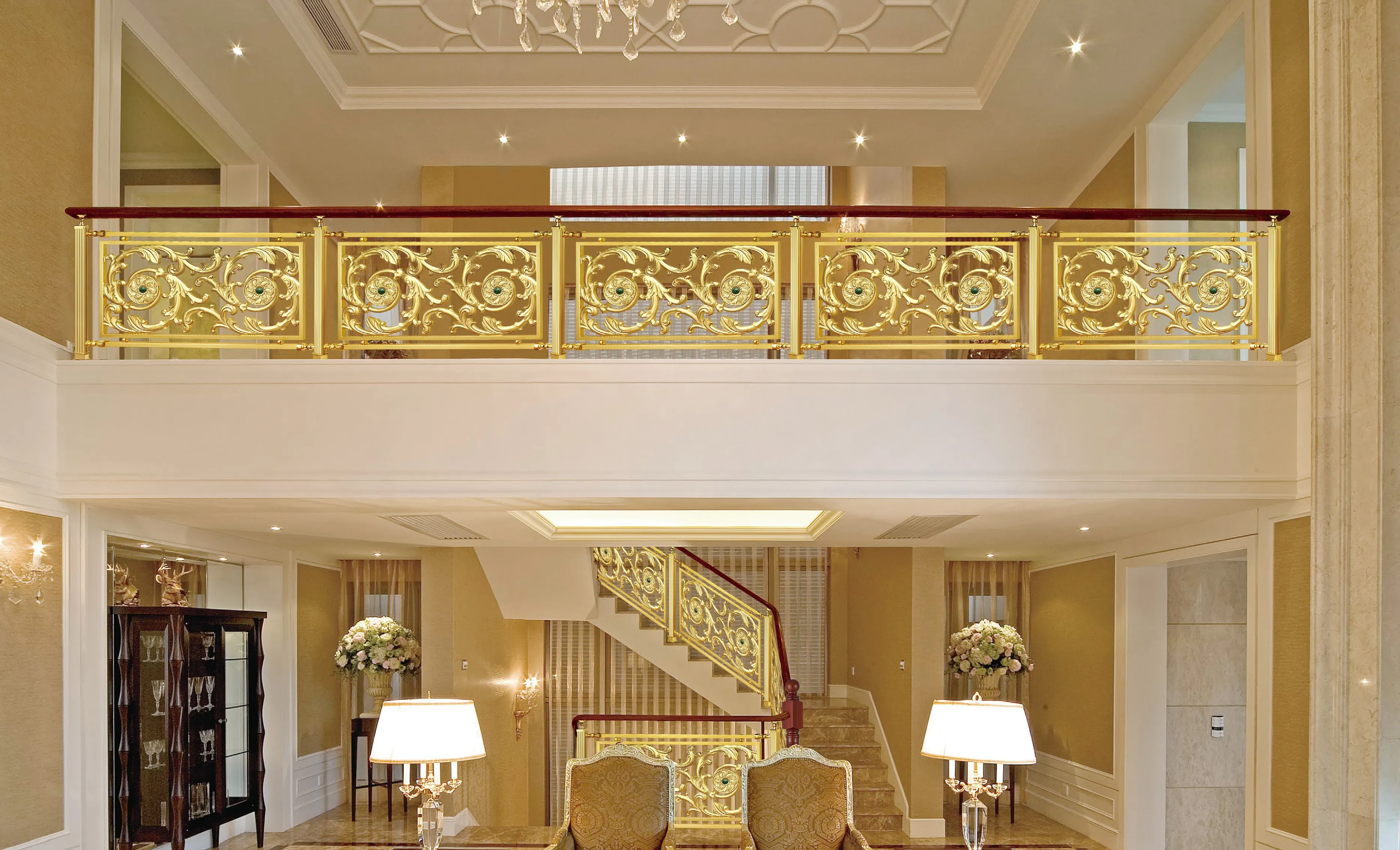Easy Assembly Railing Handrail Interior Modern Metal Stair Decorative ...
