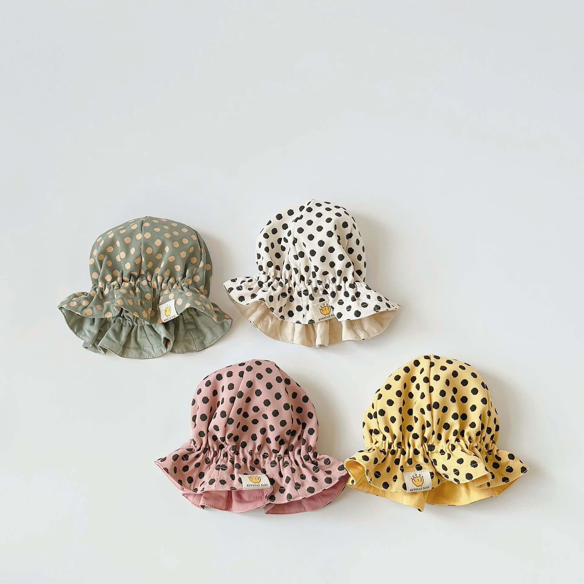 Детская шапка весна-лето 2020 новая Корейская версия Двусторонняя детская в горошек тонкая