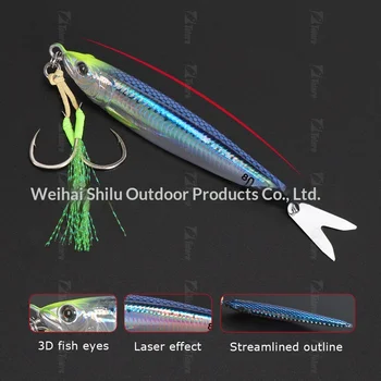 Trail-Blazing Little Sprite Iron Plate Lure Slow Shake Long-Cast Spanish Mackerel Sequin Sea Fishing Boat Fishing Artificial – Lure – view 4