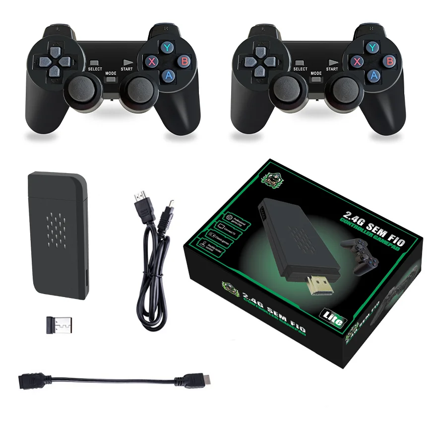 2024 Cheapest M8 Video Game Console 2.4G Double Wireless Controller Game Stick 4K 10000 Games Player