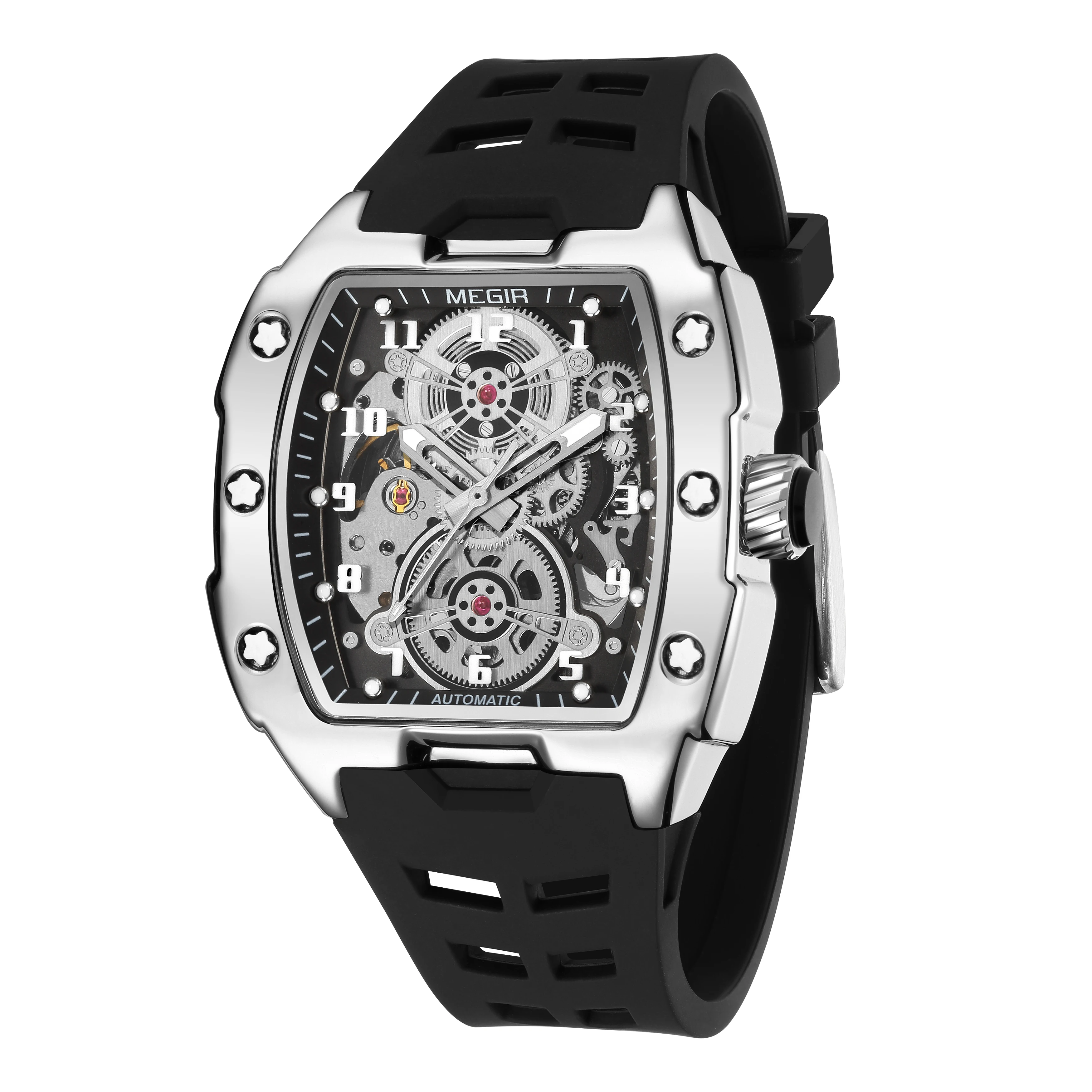 MEGIR 8602 Luxury Barrel Shaped Men's Watch - Automatic Hollow