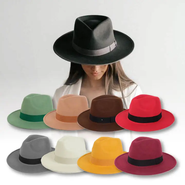 Hot Sale Colorful Felt Wide Brim Women 