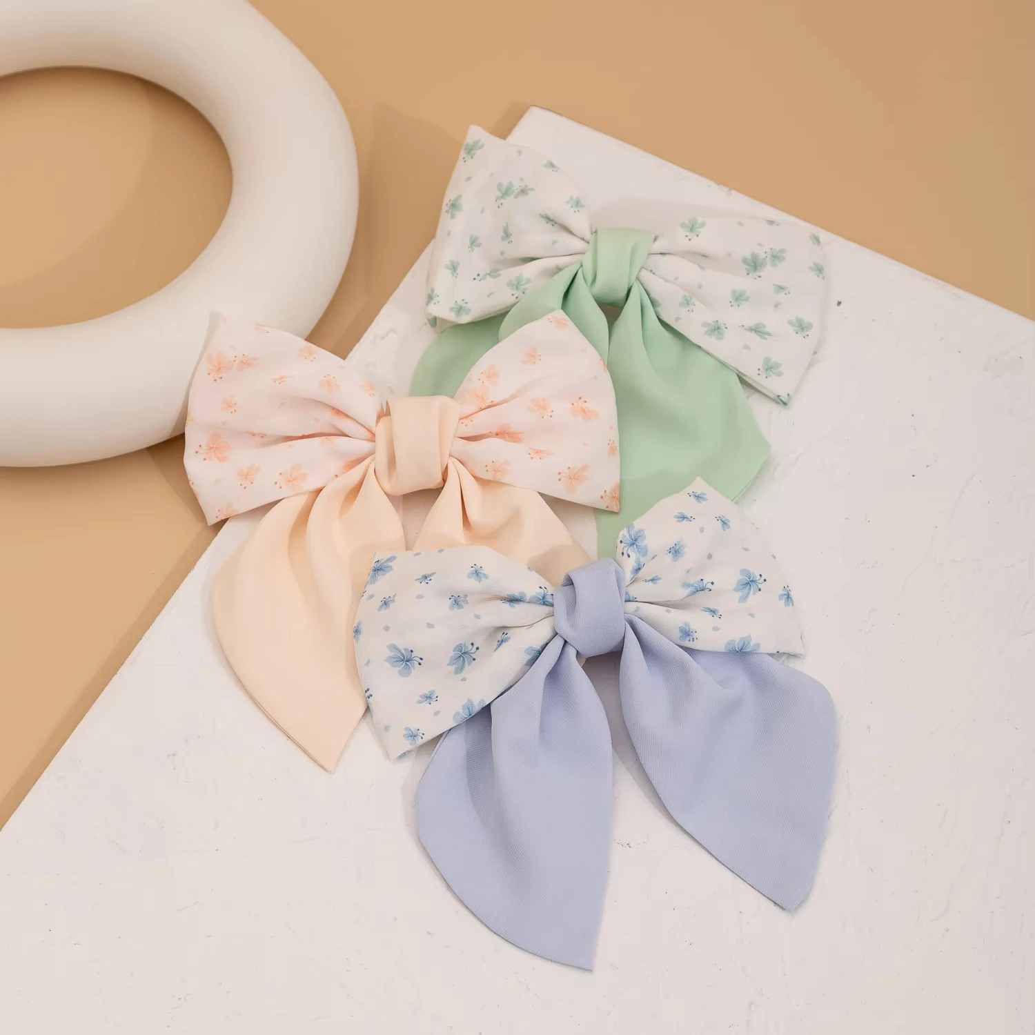 Милые женские эластичные повязки для волос двухцветная заколка с бантом модный аксессуар