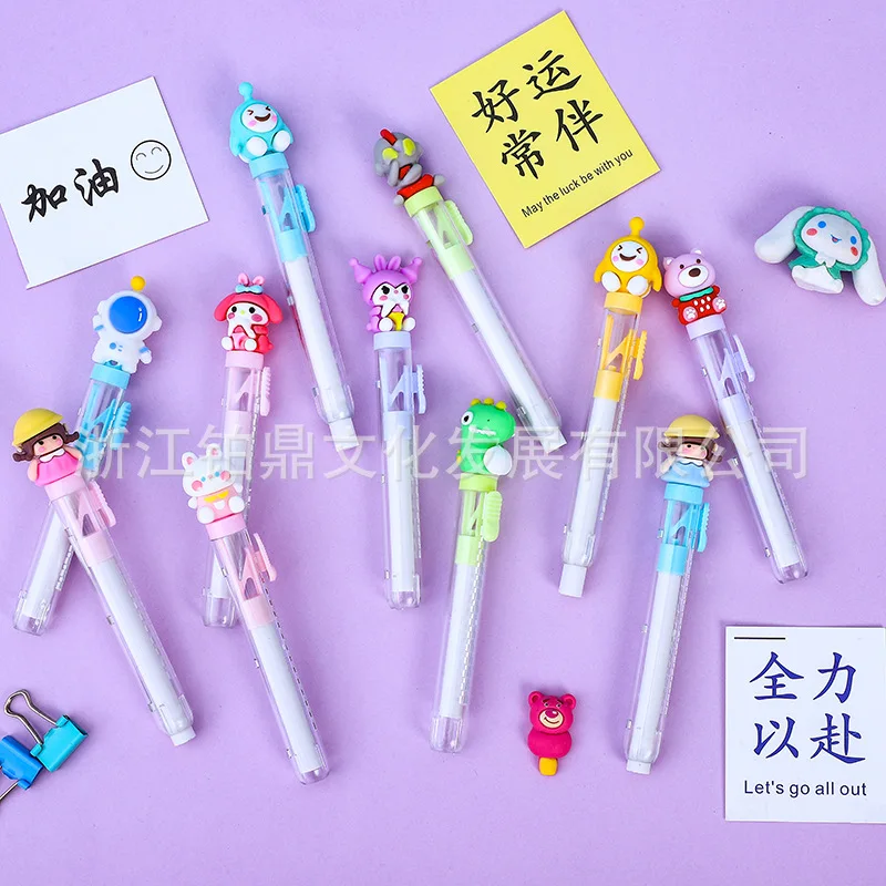 Student Creative Cute Cartoon Pushpull Eraser Portable Penshaped