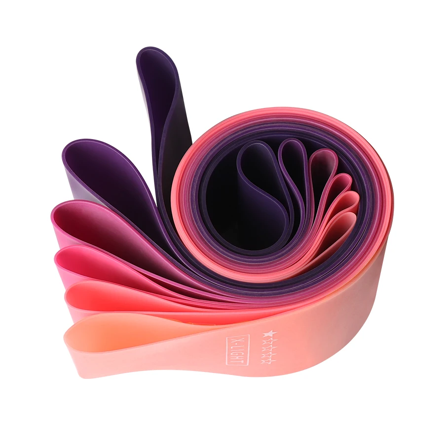 Latex Exercise Custom Printed 5 Level Resistance Loop Glitter Shiny