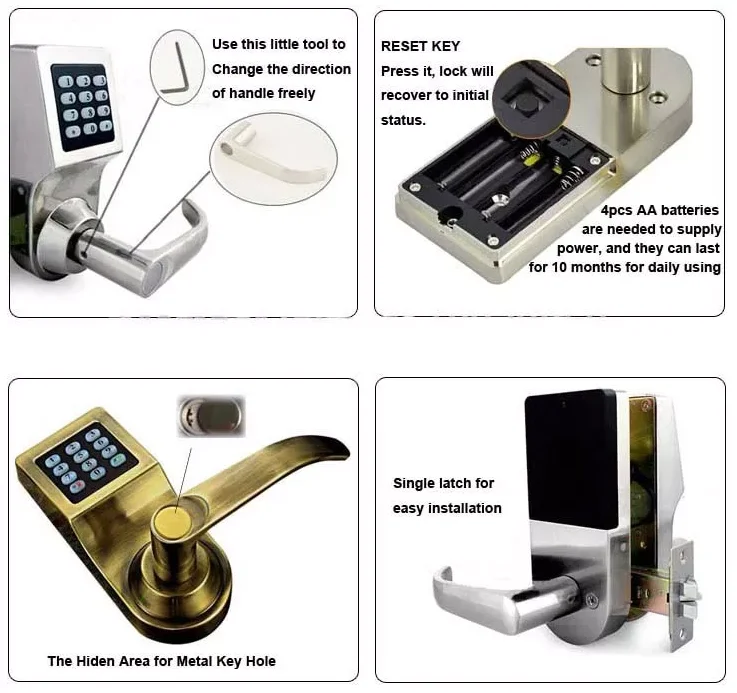 Security Keyless Ttlock App Digital Smart Door Lock for Airbnb Apartment