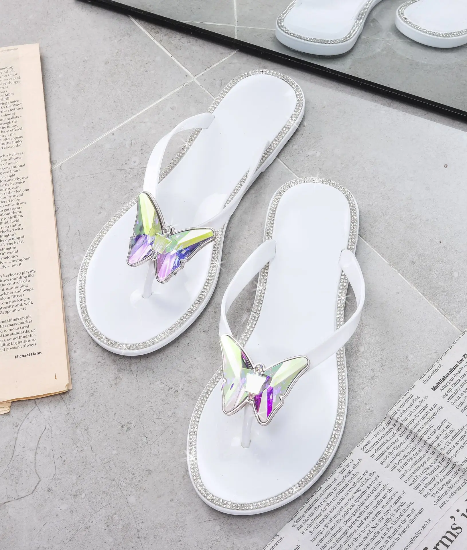 Fashion Jelly Sandals Slippers Multi Color Beach Slide Comfort Charms Pvc  Wedding Jelly Flip Flops