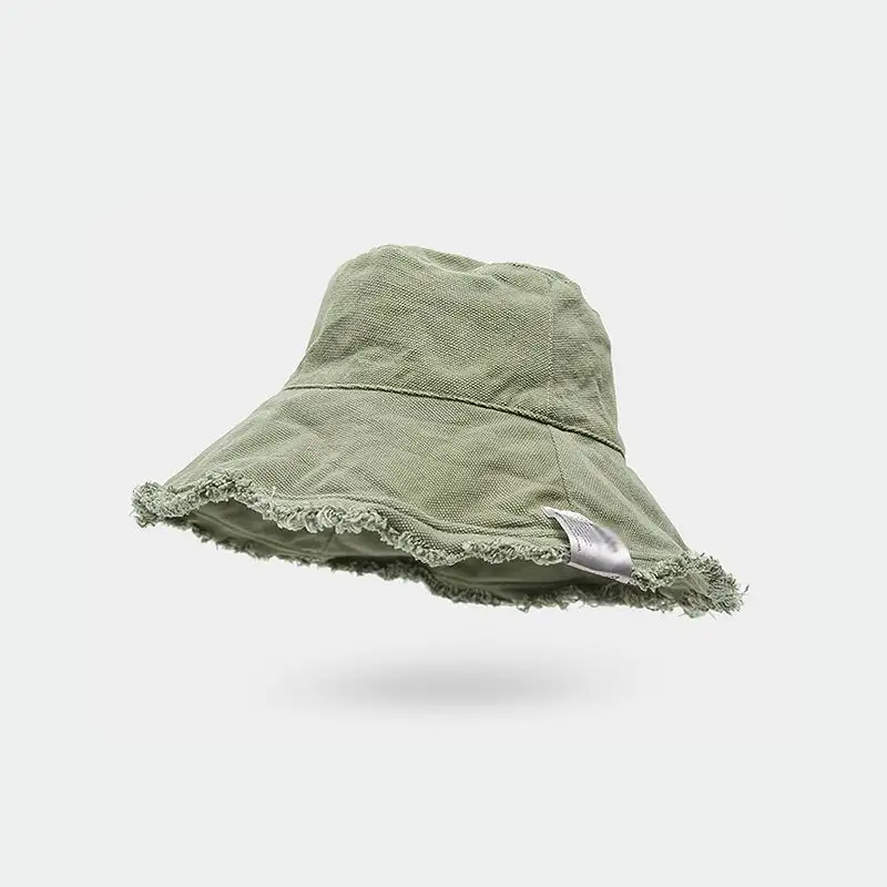 Frayed Edge Custom Fashion Female Bucket Hats Plain Women  display picture 3