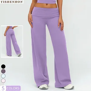 YISHENHON New Models Yoga Straight Pants Soft Butter Fabric Women Mid Waist Leggings Breathable Hip Lifting Fitness