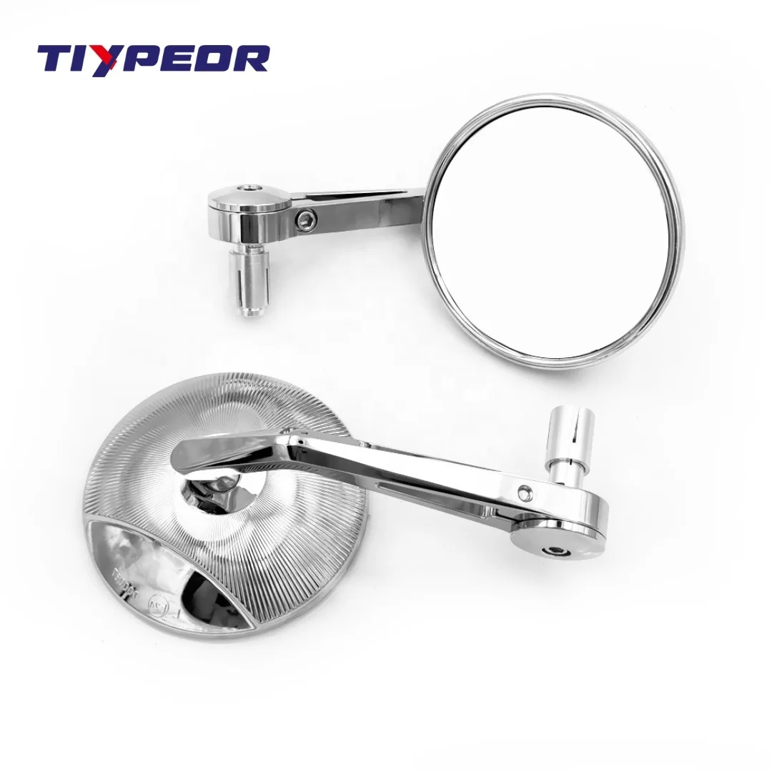 TIYPEOR Universal CNC Aluminium Alloy Adjustable Motorcycle Folding Handle Refitting Customized HD Glass Rearview Mirror