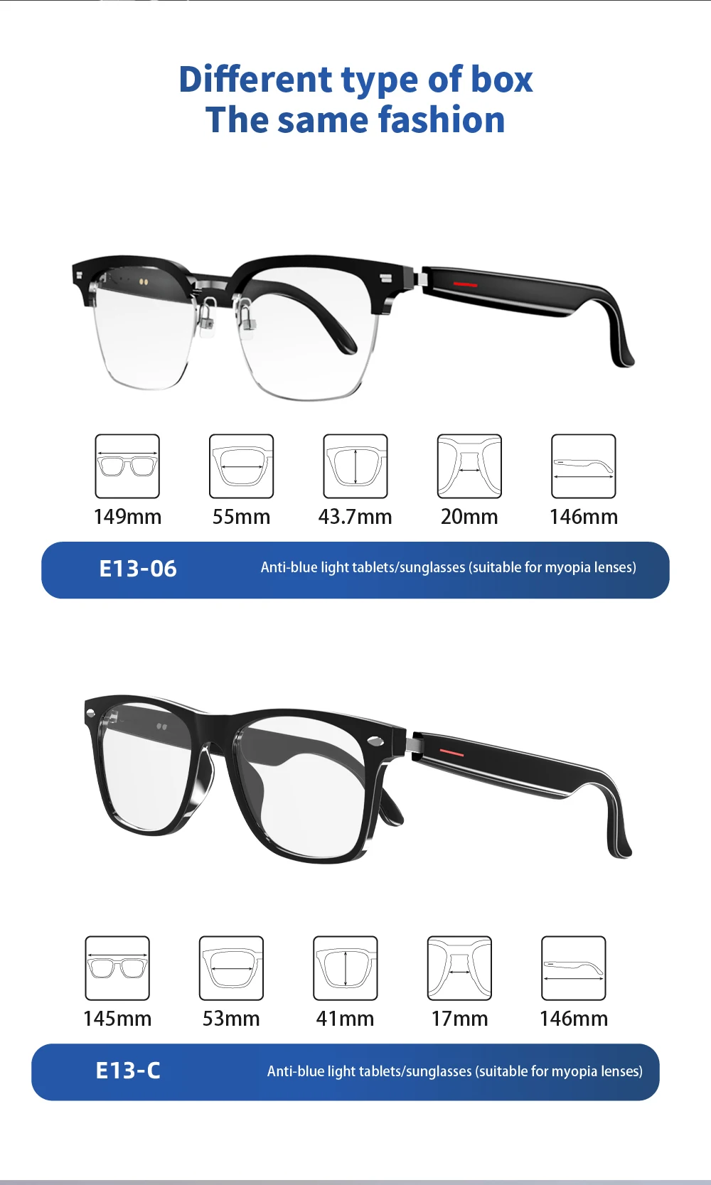 If you are searching for a supplier of a product with perfect quality control and highly competitive prices, which gives you an advantage in expanding your local market, then contact us now! Competitive suppliers of SENBONO E13 AI Translation Smart Glasses Blue Tooth Outdoor Hands-free Calling Music Playback AI Anti-blue Light Smart Glasses