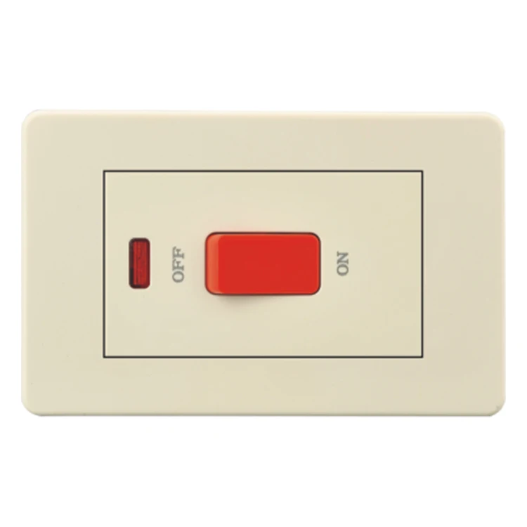 Manufacturer New Arrival Beige Electrical Wall Us Standard AC 45A Switch for Air Conditioning