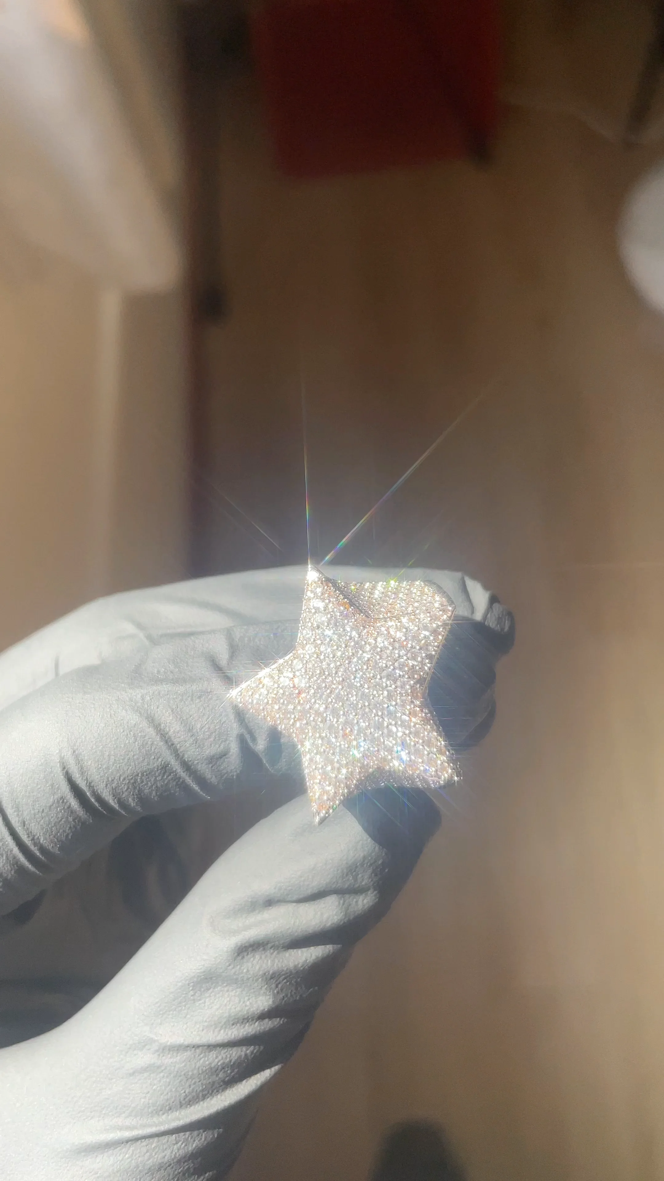 MEN 925 STERLING SILVER ICY BLING CZ GOLD PLATED/SILVER 3D STAR SHAPE RING* SR107 - Foto 5