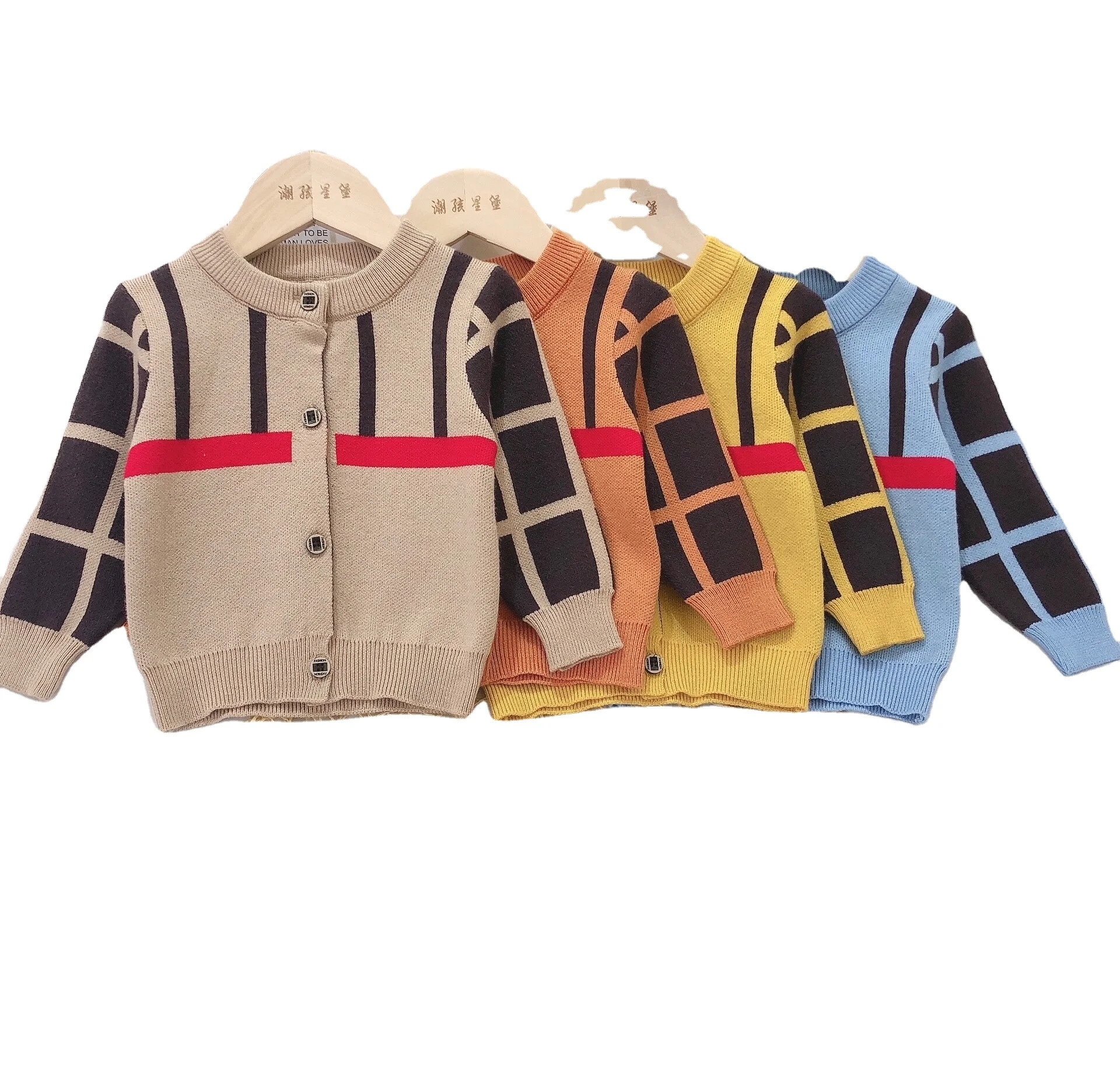 
2021 wholesale round neck cardigan autumn and winter baby clothes 
