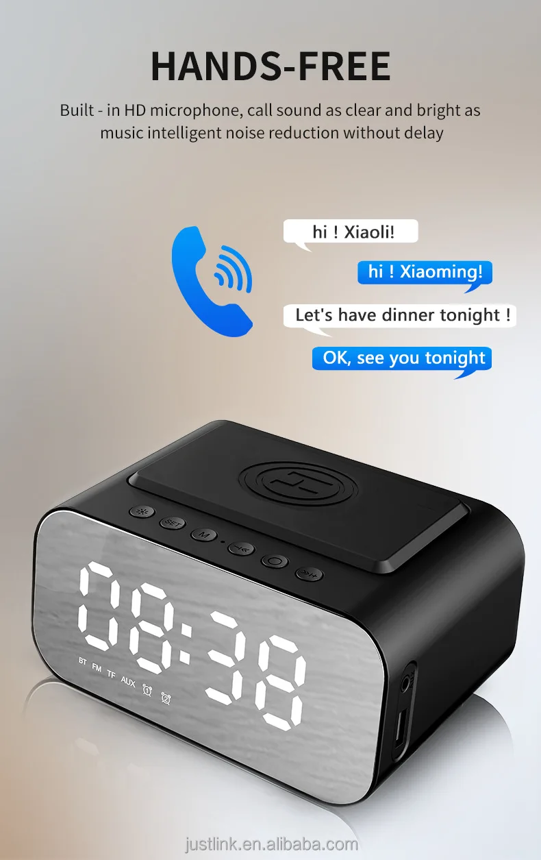 Bt508 Wireless Charging Bluetooth Speaker Outdoor Portable Card Alarm ...