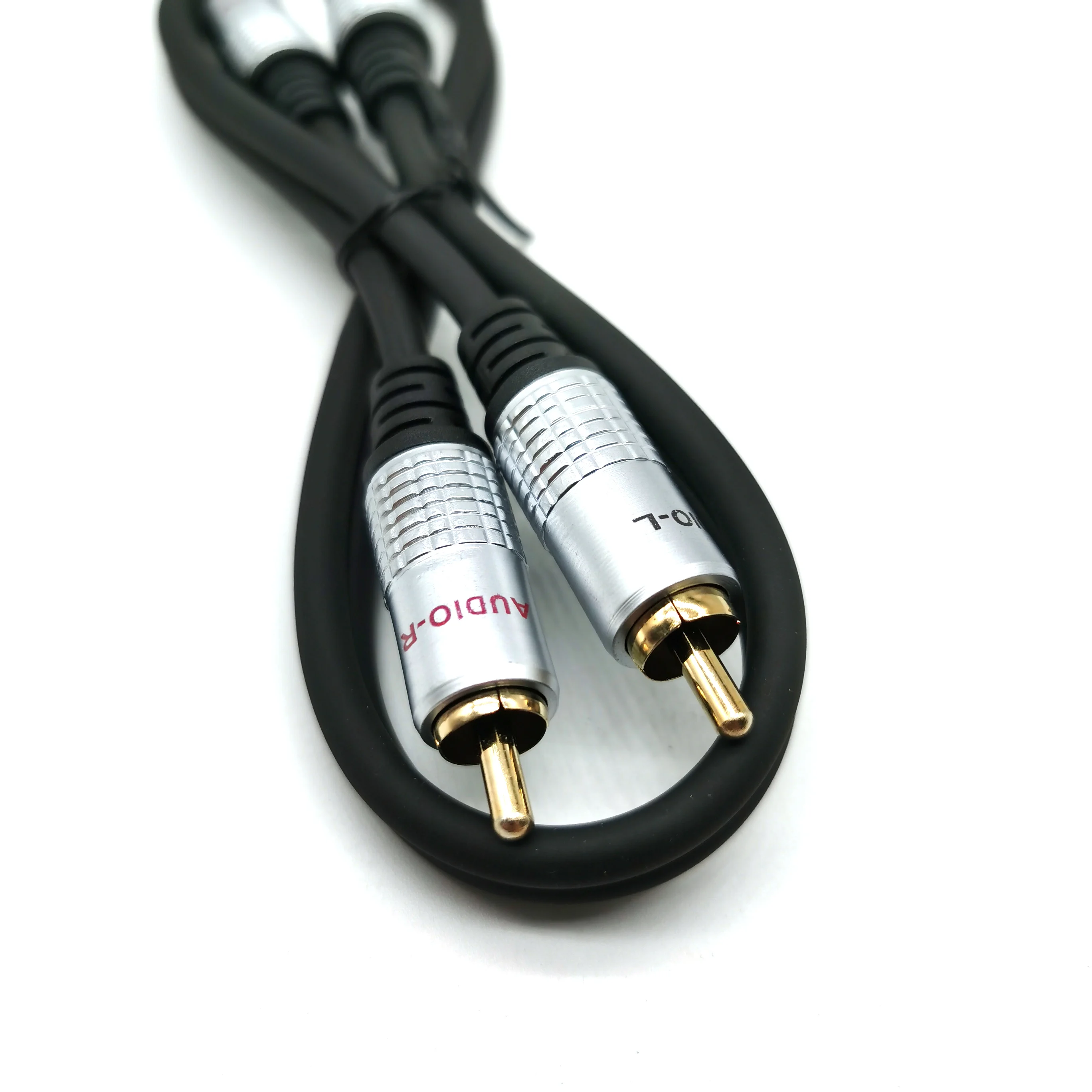 Позолоченный аудиокабель 2RCA папа-2 RCA папа 1