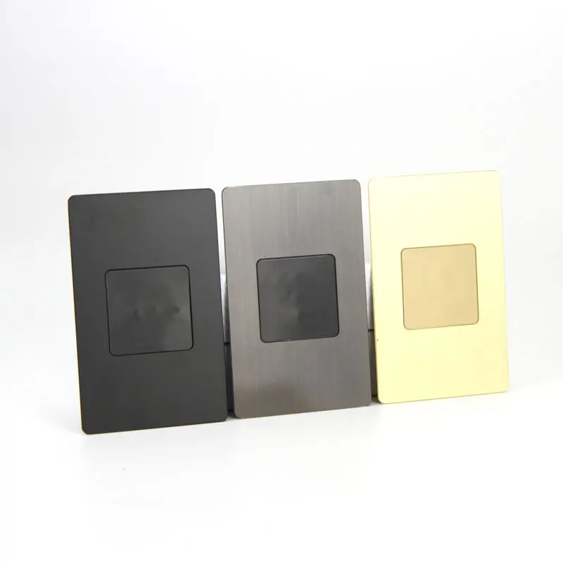 Printing Logo Rfid Nfc Smart NTAG 424 DNA Gold Custom Metal Black Matt Business Cards