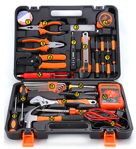 Multifunctional Practical Household Toolbox Complete Set of Electric Hand Tools