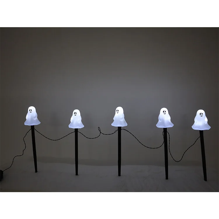 Indoor/outdoor 5PK 15IN Lampu Hiasan Halloween Hantu dengan Patok Lampu Taman