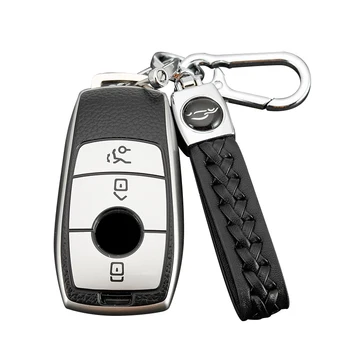 TPU Soft Plastic Key Fob Covers Smooth Soft Rubber Case Fits for A220 E63S AMG E-Class GLE 350 4MATIC for Mercedes-Benz