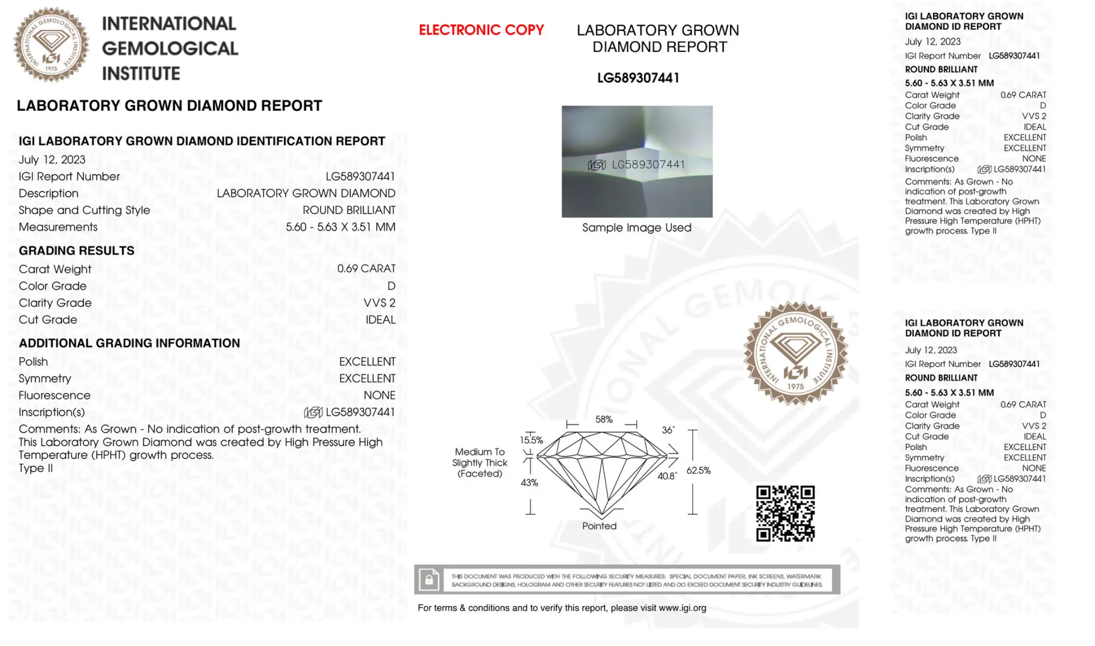 CVD HPHT Diamond Jewelry IGI Certification 1mm~2mm Round Brilliant