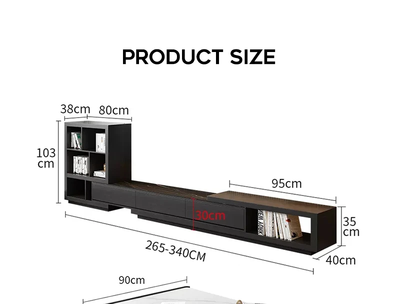Modern Minimalist Wooden Coffee Table Tv Stand Living Room Center
