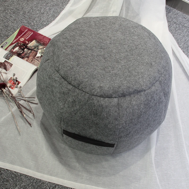 Custom Living Room Popular Portable Beanbag Pouf Beds Ottoman Round Decor Stool