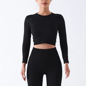 Sport Wear New Fashion Long Sleeve Women Workout Clothing Yoga Tops