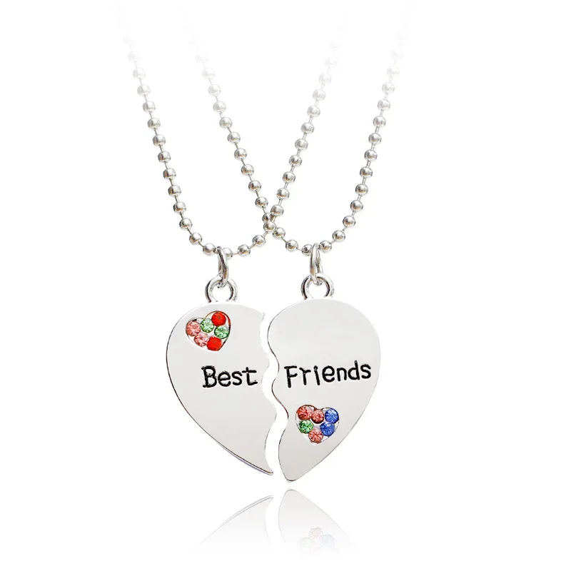 Go Party Hot Selling 2pcs/set Friendship Wish Half Puzzle Best Friends  Diamond Inlay Splicing Heart Flower Children Necklace - Buy Matching  Necklaces For Best Friends,Kids Necklaces Jewelry,Beautiful Best Friend  Pendant Necklaces Product