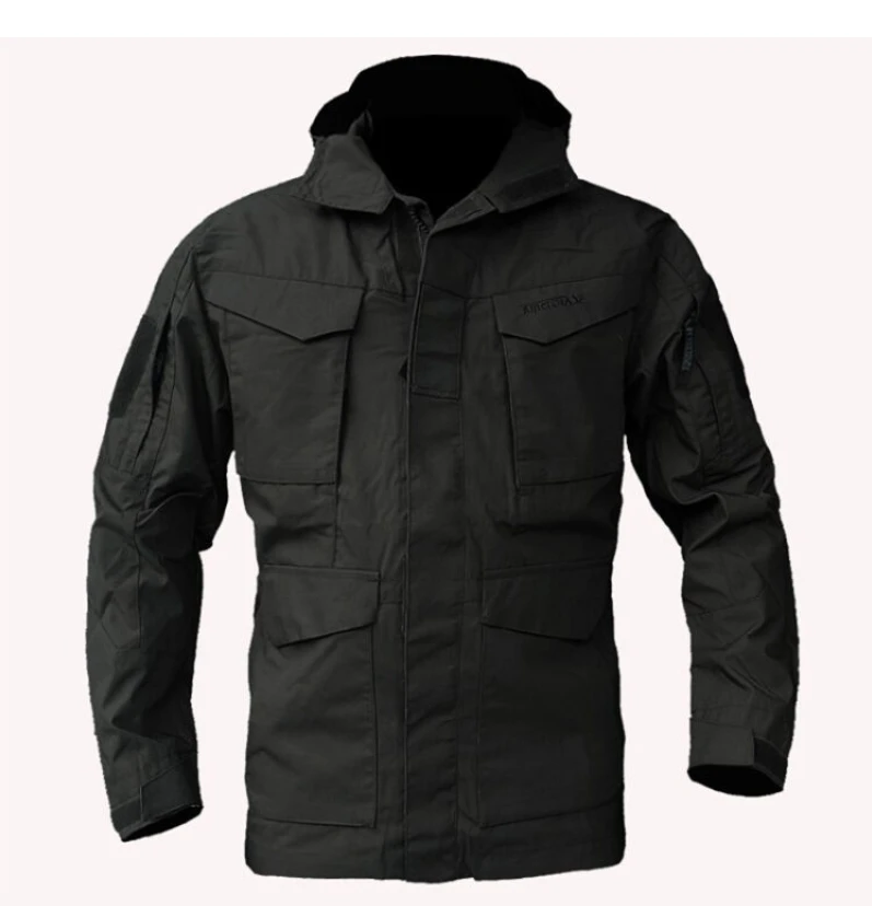 Softshell Tactical Men M65 Field Jacket Multi Pocket Outdoor Woodland ...