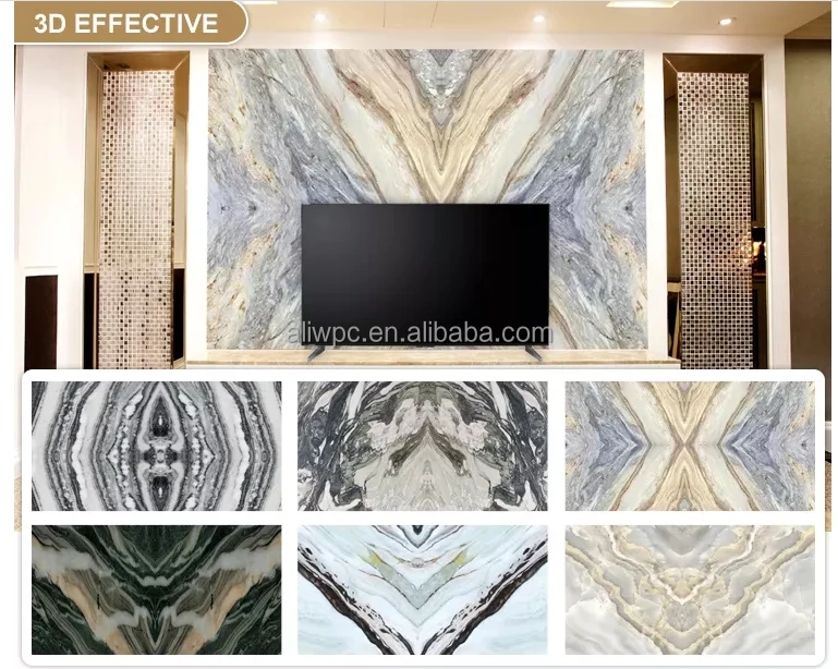 1220x2900x3mm Uv Marble Plastic Sheet 3d Pvc Wall Panel Wall Background ...